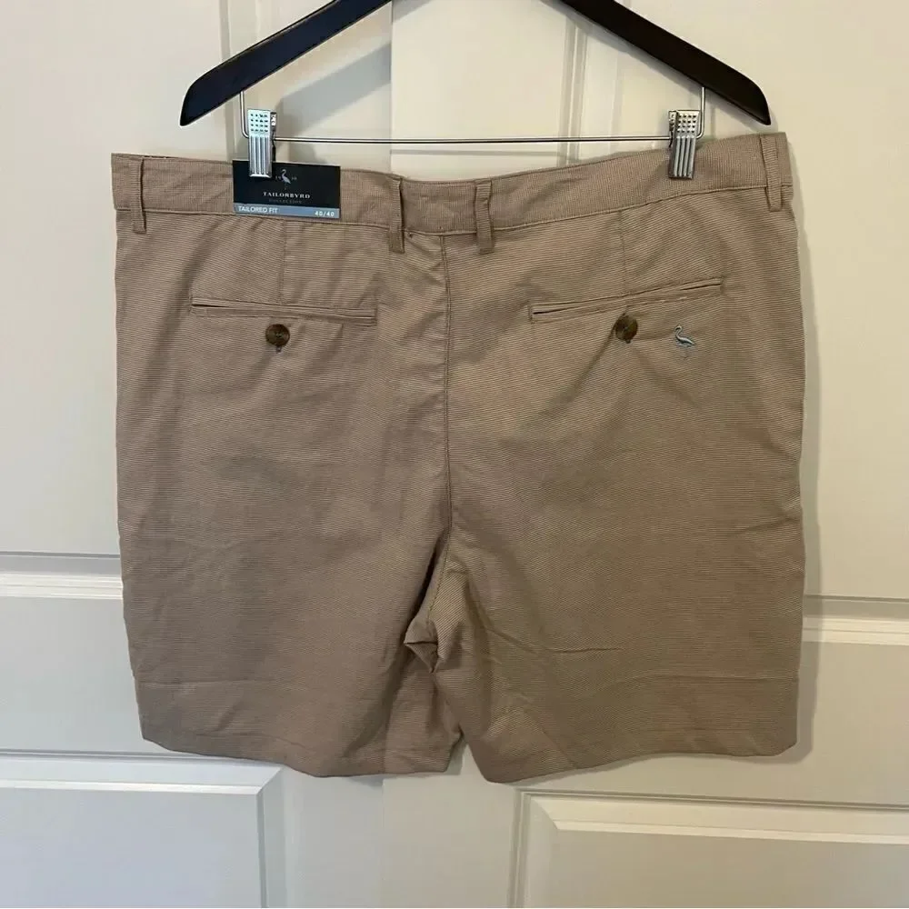 TailorByrd CONTRAST TRIM TEXTURED DOBBY SHORTS NEW khaki Size 38